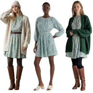 J.Crew Palermo Floral Smocked Waist Mini Dress Cottagecore Boho Size XXL NEW